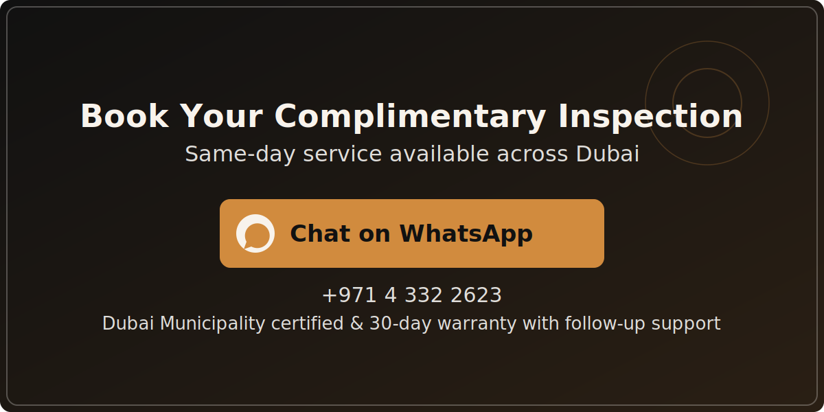 Book your complimentary mosquito inspection in Mirdif via WhatsApp