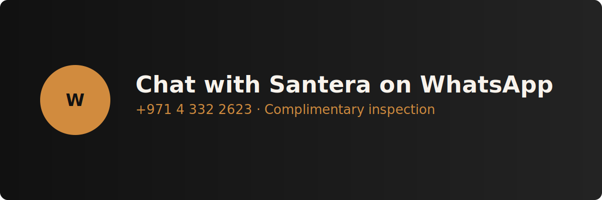 Book your complimentary snake and pest inspection, chat with Santera on WhatsApp at +971 4 332 2623