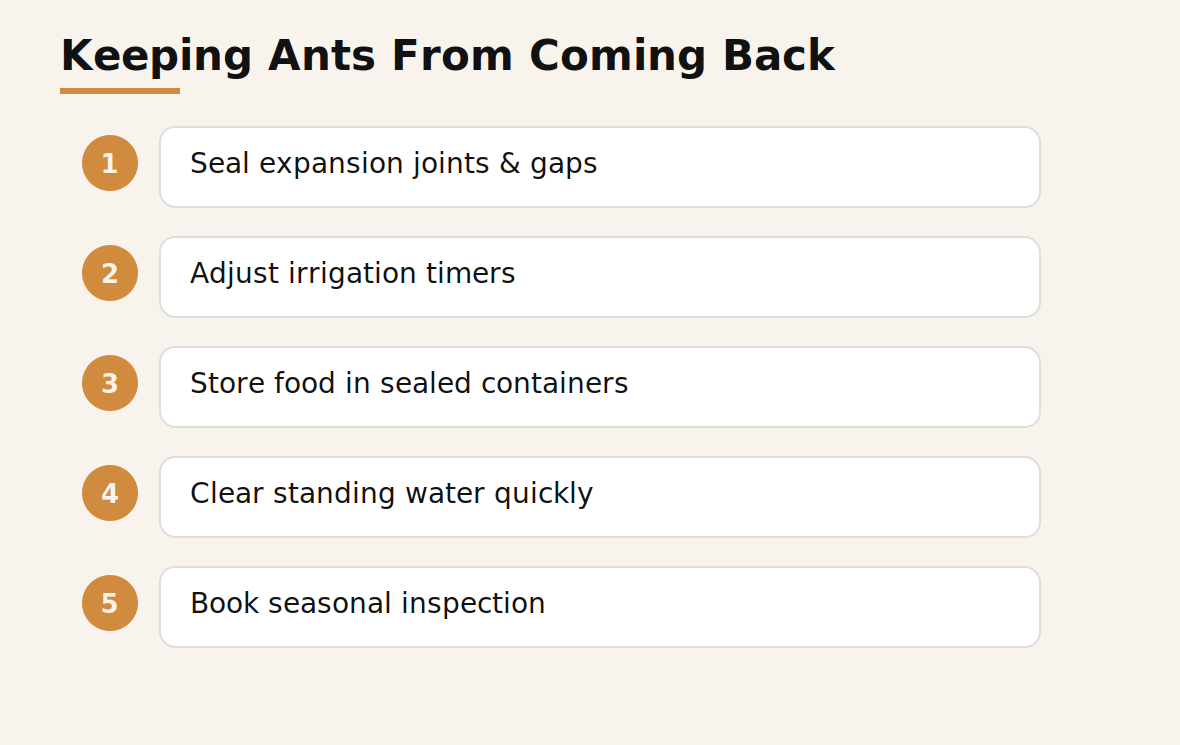 Five-step checklist for keeping ants from coming back after treatment