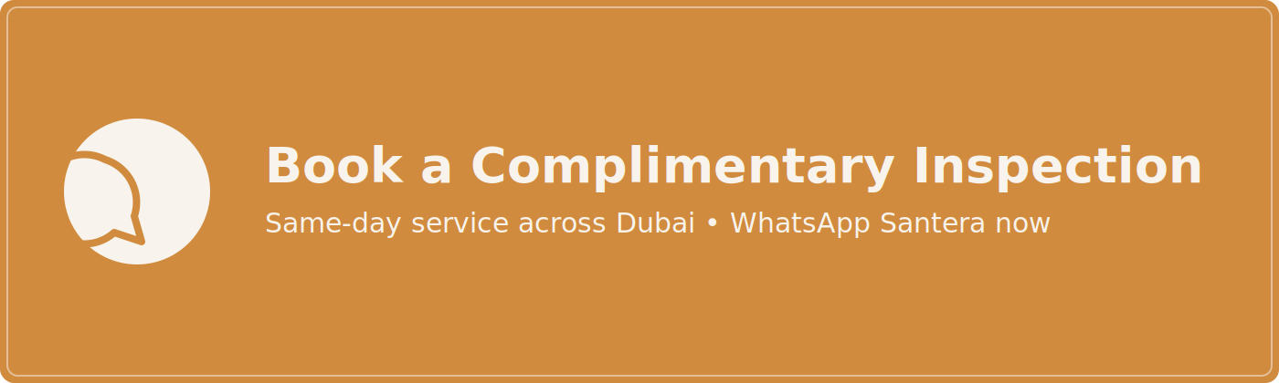 Message Santera on WhatsApp for same-day centipede and millipede treatment in Dubai