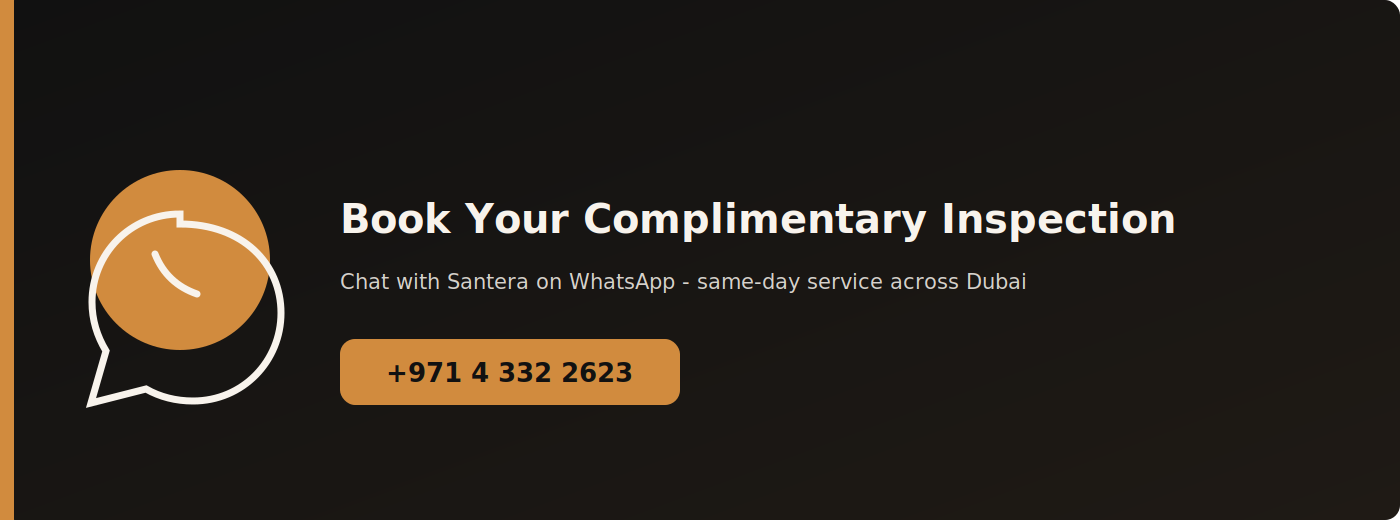 Book your complimentary pest inspection with Santera via WhatsApp
