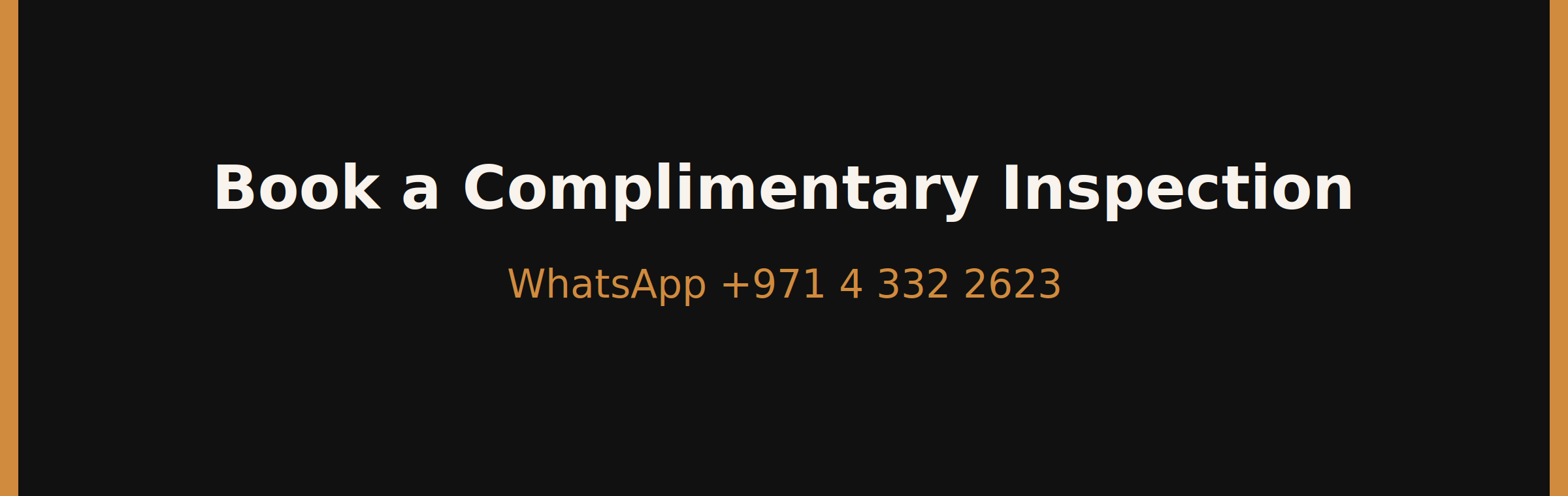 Book a complimentary inspection on WhatsApp