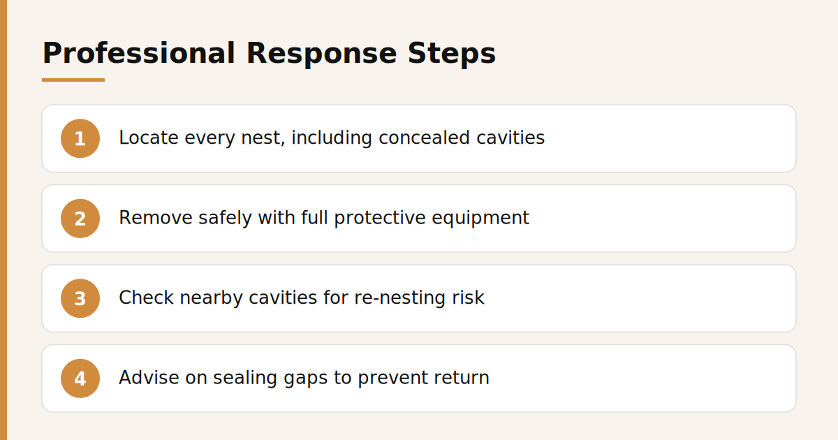 Santera's professional wasp nest response steps for Dubai food and beverage outlets