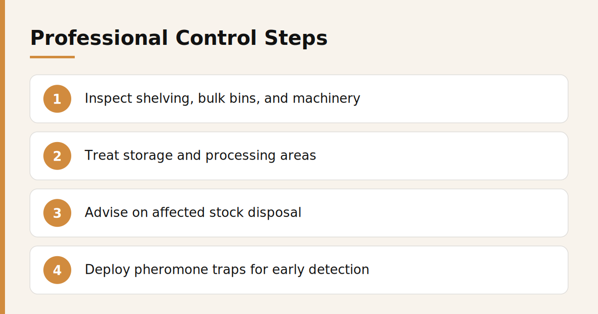 Santera's professional stored product pest control steps for Dubai supermarkets