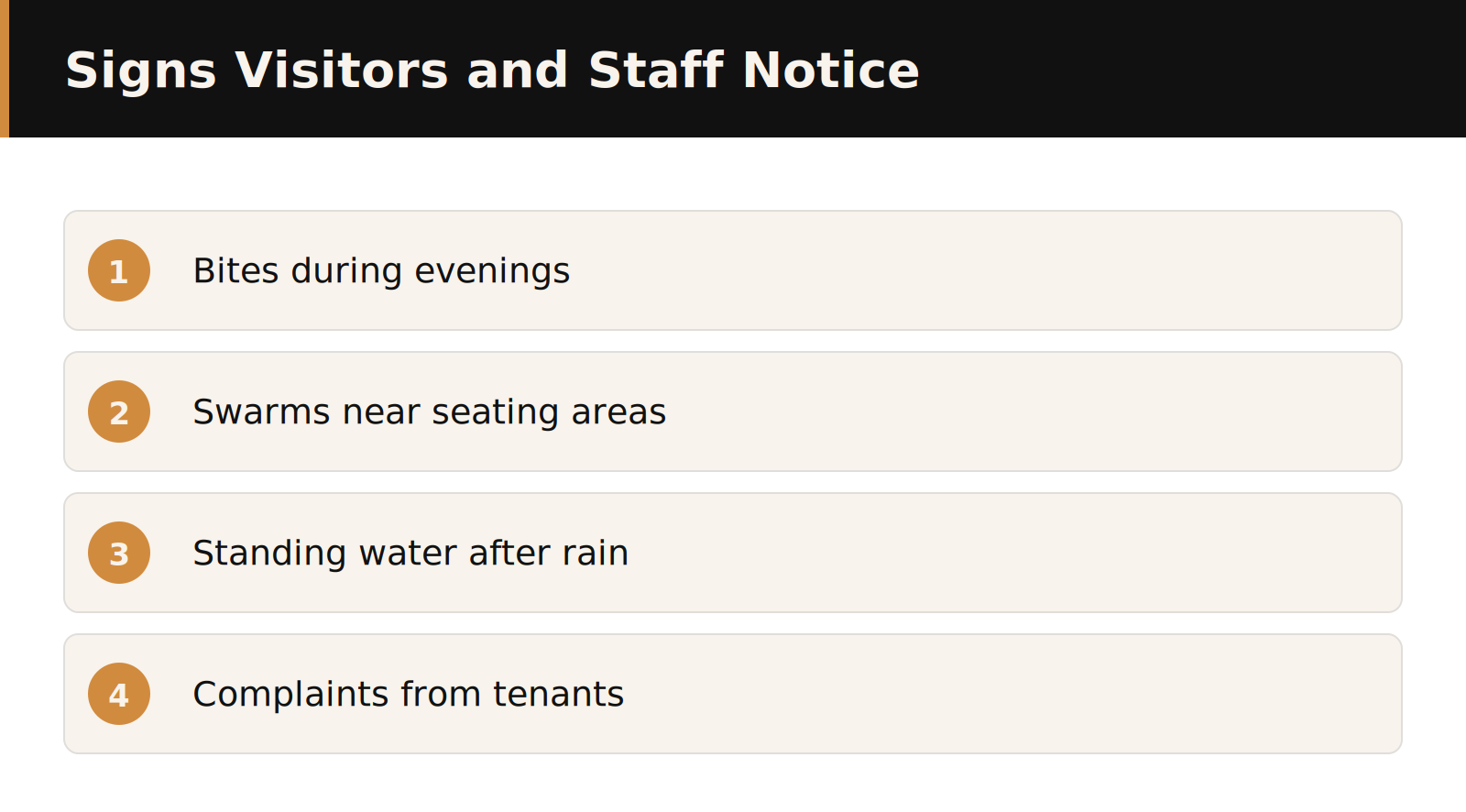 Signs of mosquito activity in Dubai community and retail spaces infographic