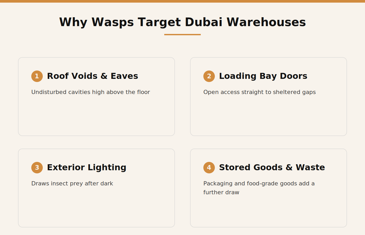 Why wasps and hornets target Dubai warehouse and industrial buildings