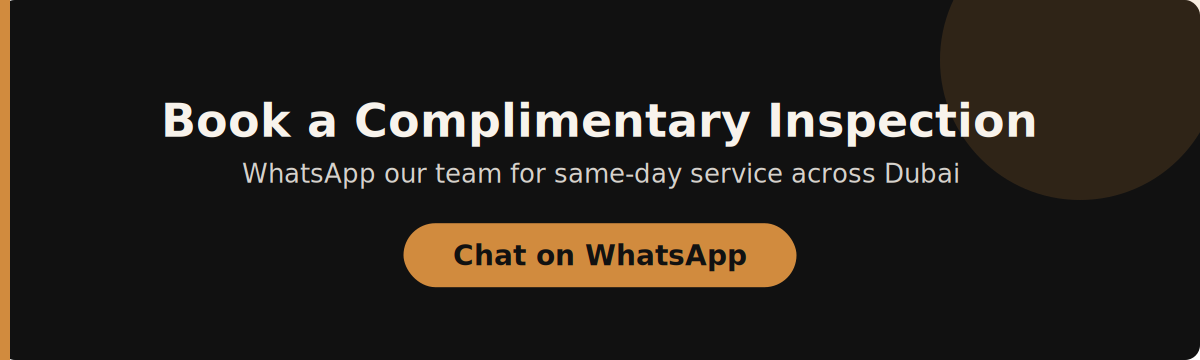 Book a complimentary inspection via WhatsApp
