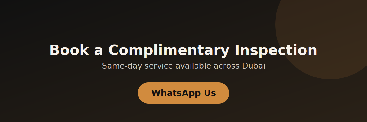 Book a complimentary inspection via WhatsApp