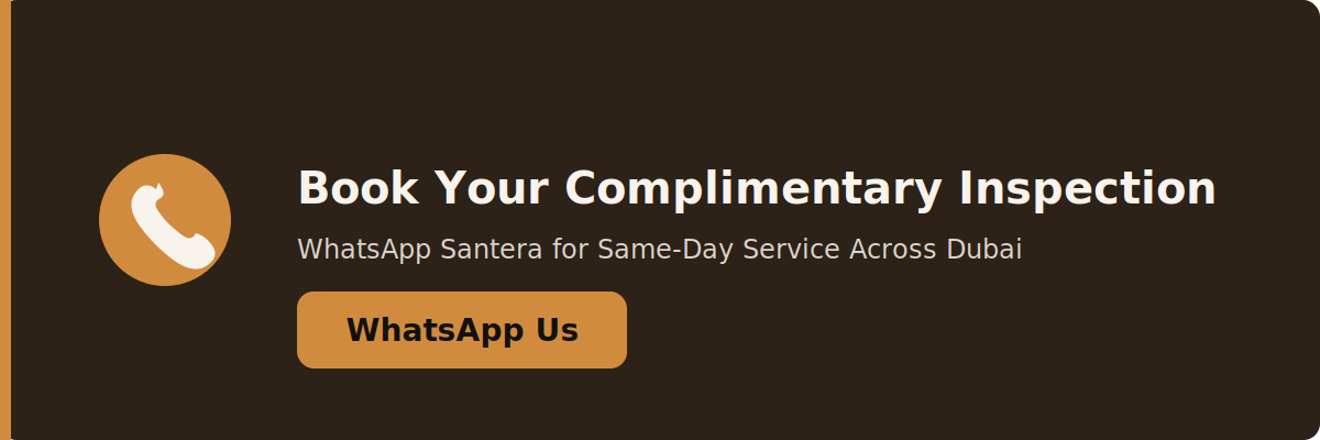 Book your complimentary spider inspection with Santera on WhatsApp