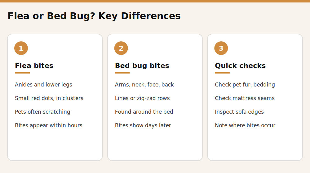 Comparison of flea bites and bed bug bites