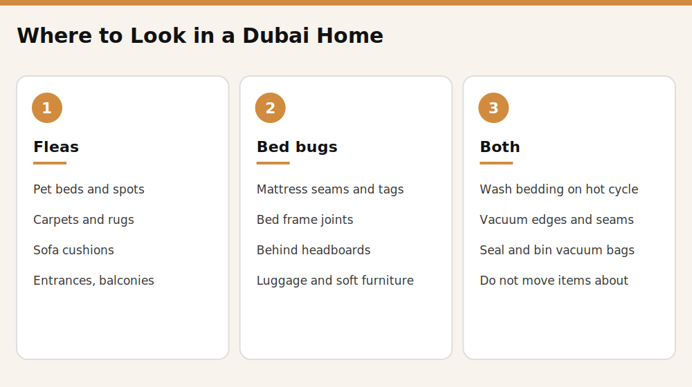 Where fleas and bed bugs hide in a Dubai home