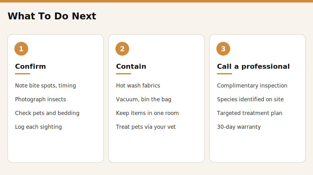 Steps to take when you suspect fleas or bed bugs
