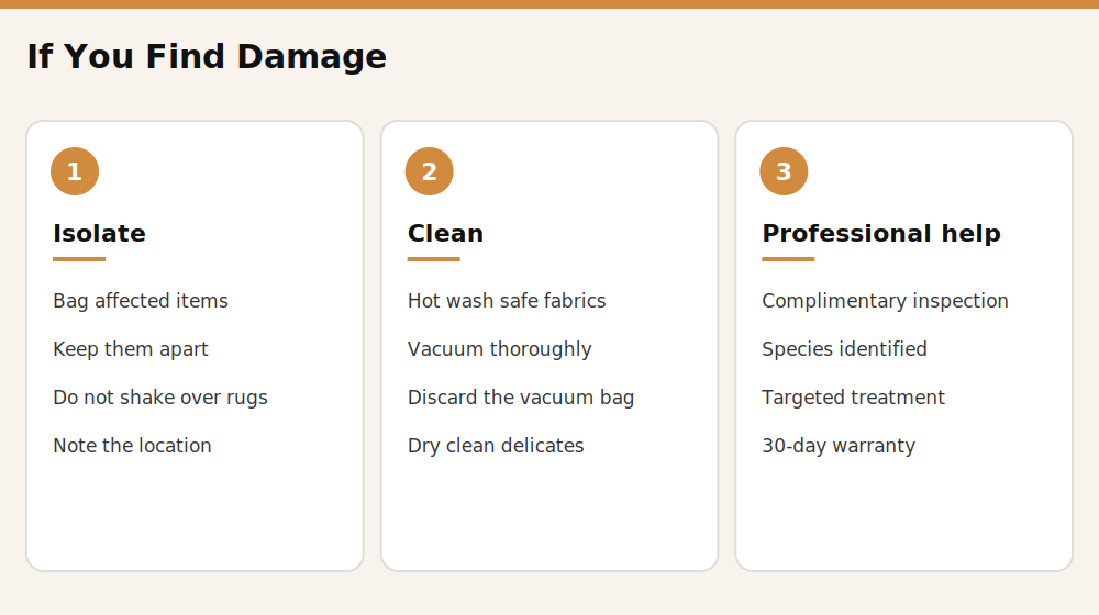 What to do if you find fabric pest damage
