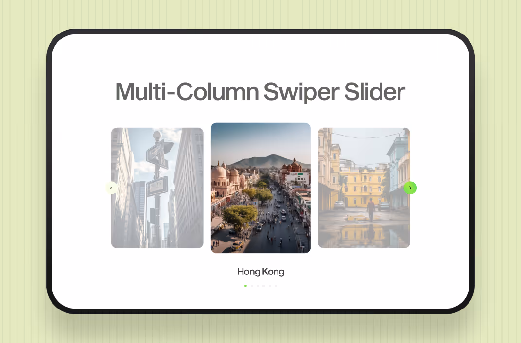 Webflow Centered Active Card Slider Preview