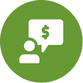 A dollar sign, representing financial advice or discussion at NR CPAs & Business Advisors.