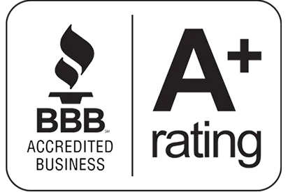 BBB Accredited Business with A+ rating badge