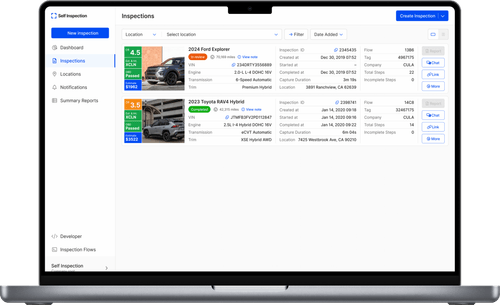 Garage Inspection Software AI Vehicle Inspection Software | Self Inspection