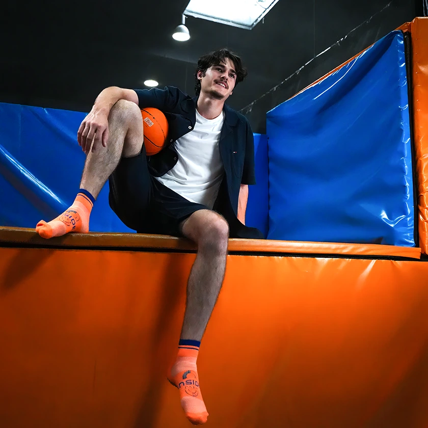 étudiant au trampoline park