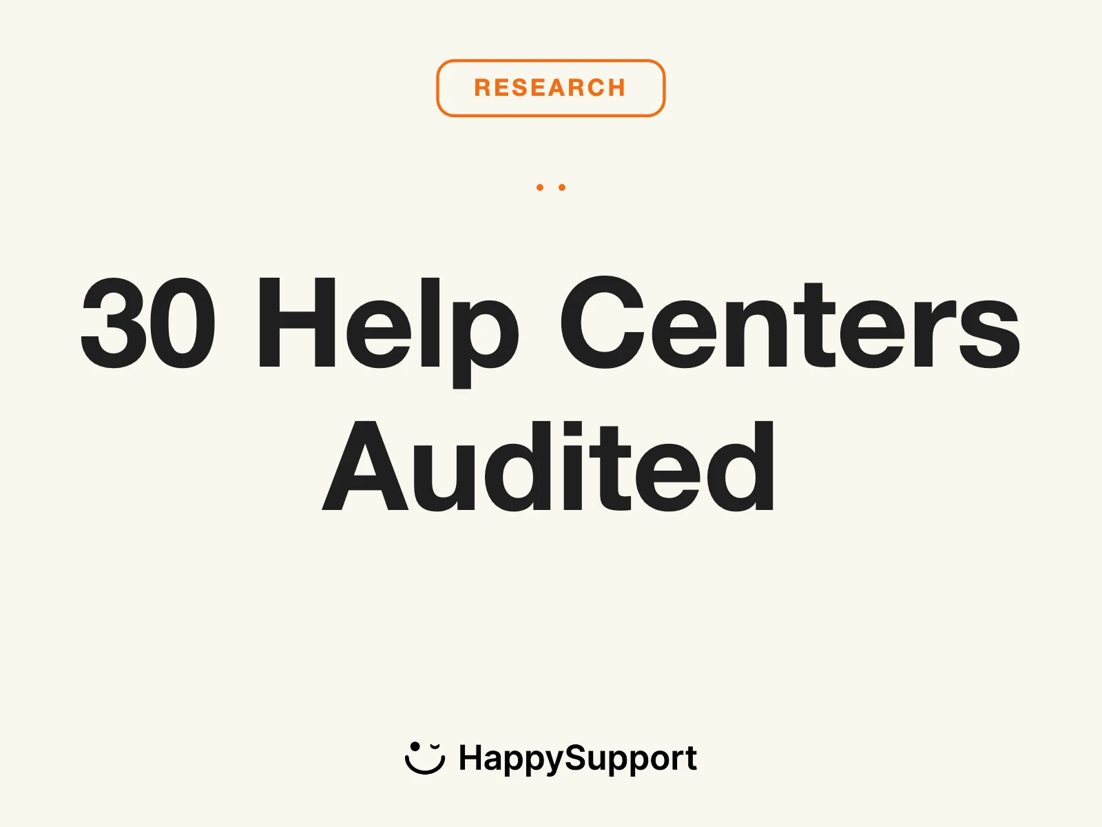 30 Help Centers Audited