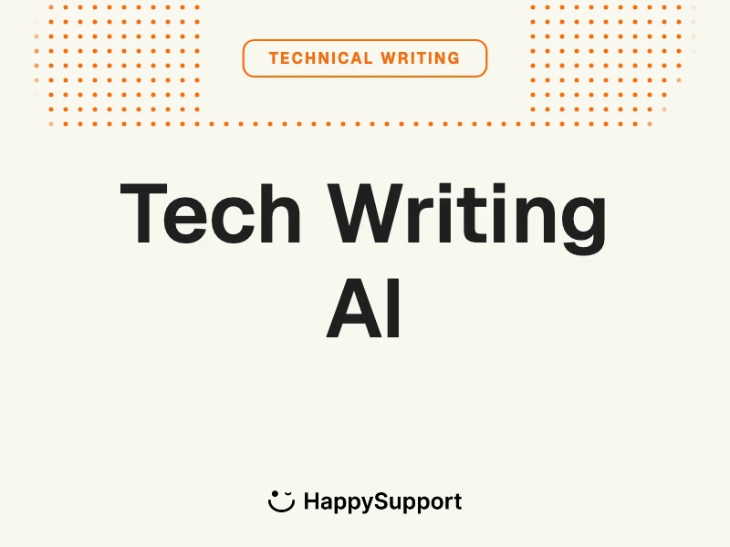 AI Tools for Technical Writing 2026 cover with HappySupport logo