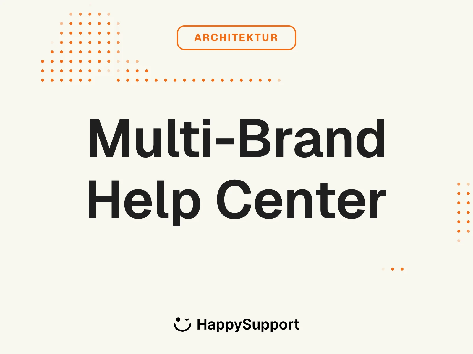 Multi-Brand Help Center cover, cream background with Architektur eyebrow