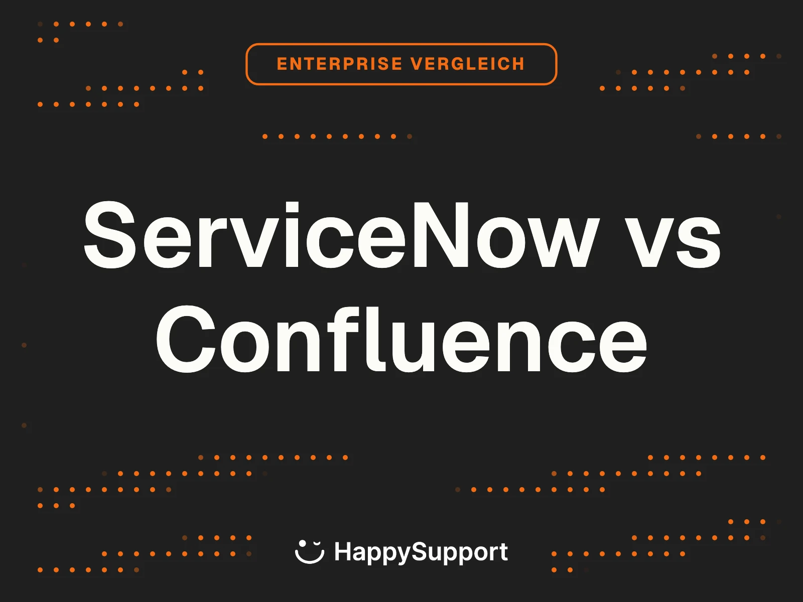 ServiceNow vs Confluence cover, dark ink background with Enterprise Vergleich eyebrow