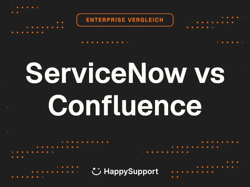 ServiceNow vs Confluence cover, dark ink background with Enterprise Vergleich eyebrow