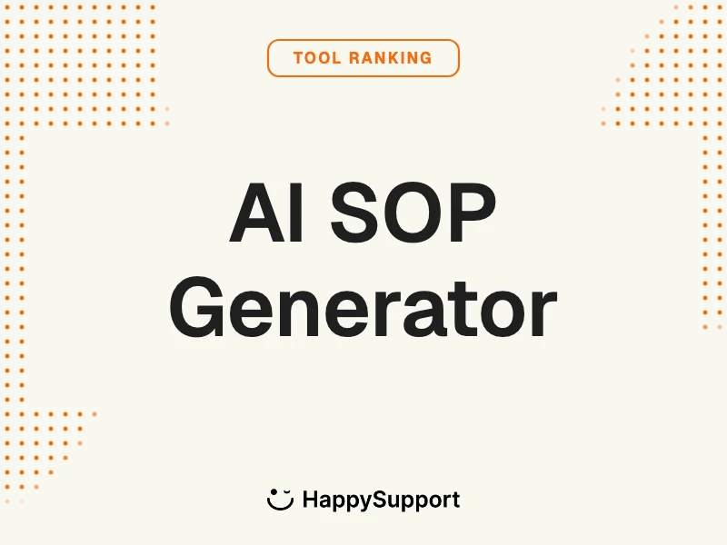 AI SOP Generator cover, cream background with Tool Ranking eyebrow