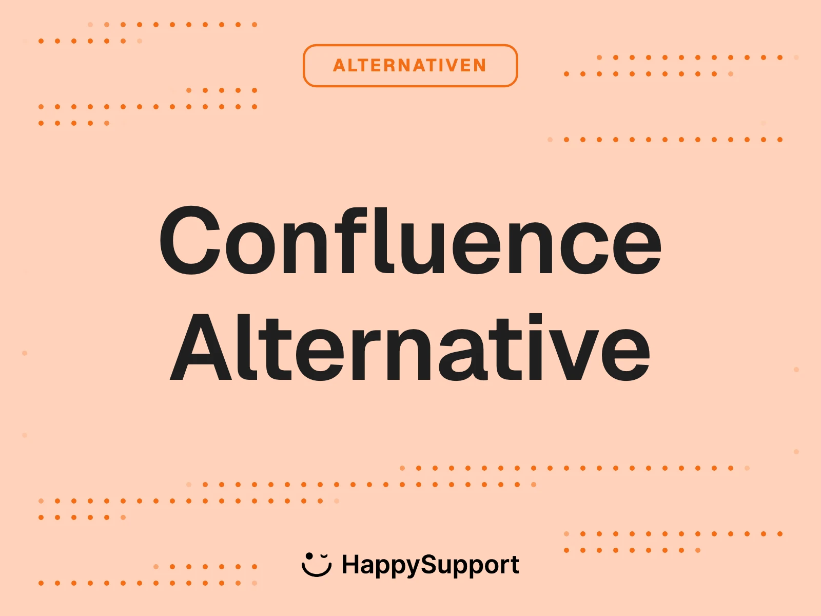Confluence Alternative Wissensdatenbank cover, peach background with Alternativen eyebrow