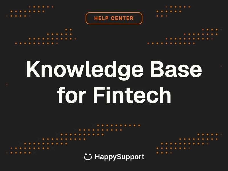 Knowledge Base for Fintech cover, HappySupport