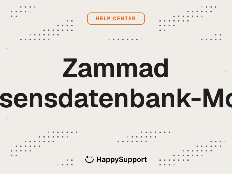 Zammad Wissensdatenbank-Modul cover, HappySupport