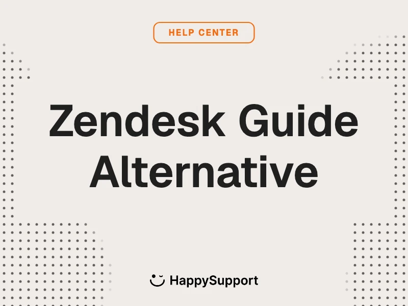 Zendesk Guide Alternative cover, HappySupport