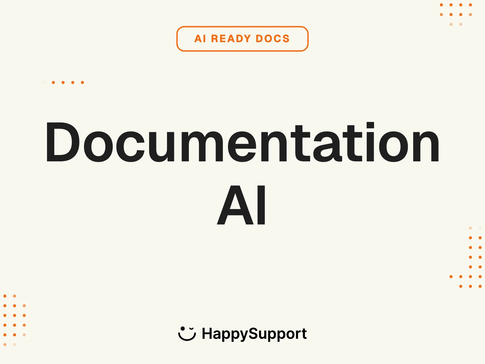Documentation AI cover, HappySupport