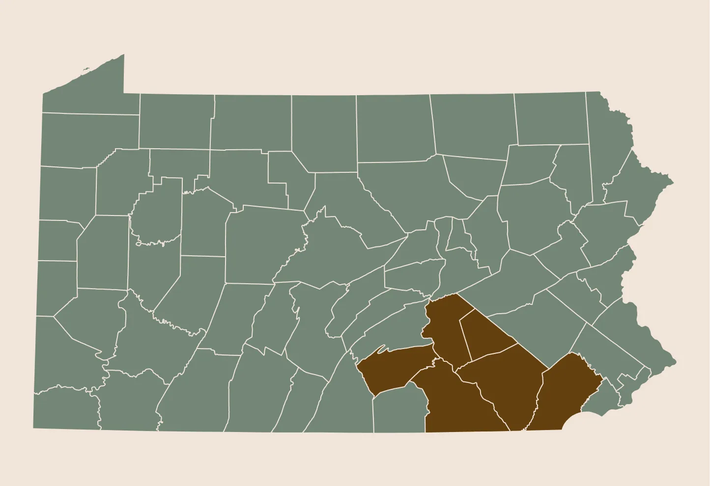 A map of the state of indiana.