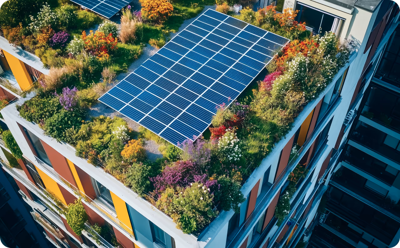 Mieterstrom Umsetzung mit metergrid - der Ablauf im Detail. 1. Installation einer PV-Anlage, 2. Anschluss und Verteilung, 3. Stromlieferung an Mieter, 4. Monitoring und Abrechnung. Realisiere dein Mieterstromprojekt ganz einfach mit metergrid!