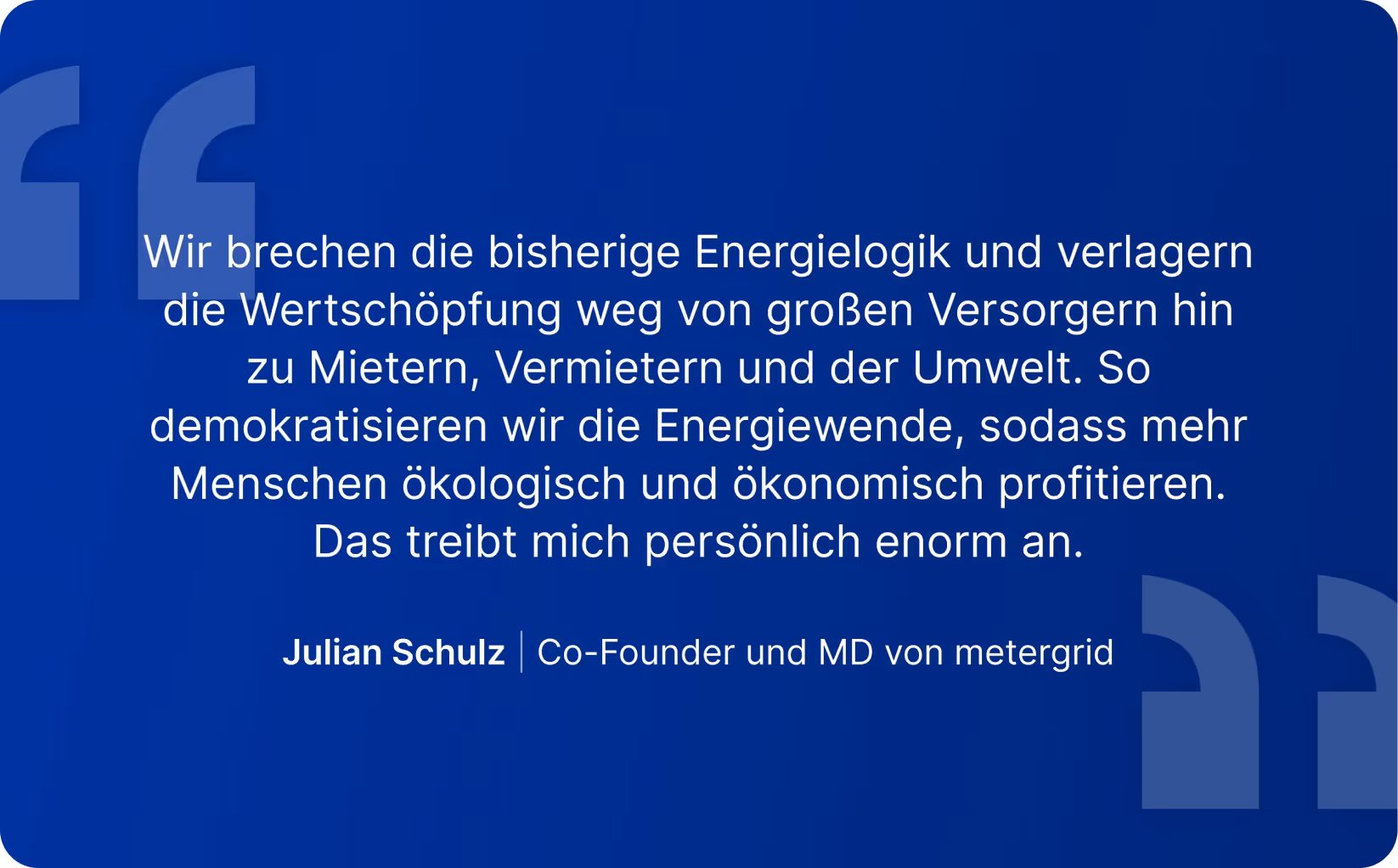 Textbild on Julian Schulz Co-Founder von metergrid über die Entstehungsgeschichteu