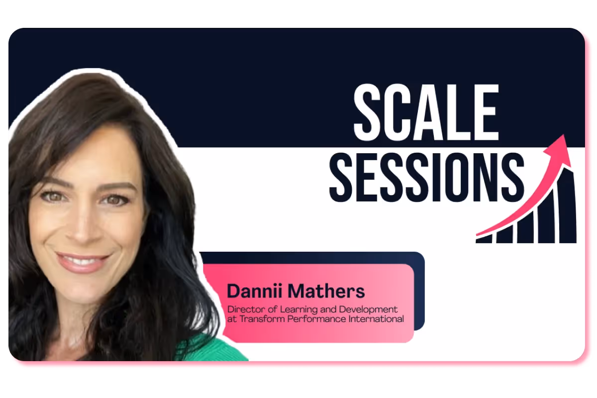 Graphic of Scale Sessions Podcast Episode Two information, featuring Dannii Mathers