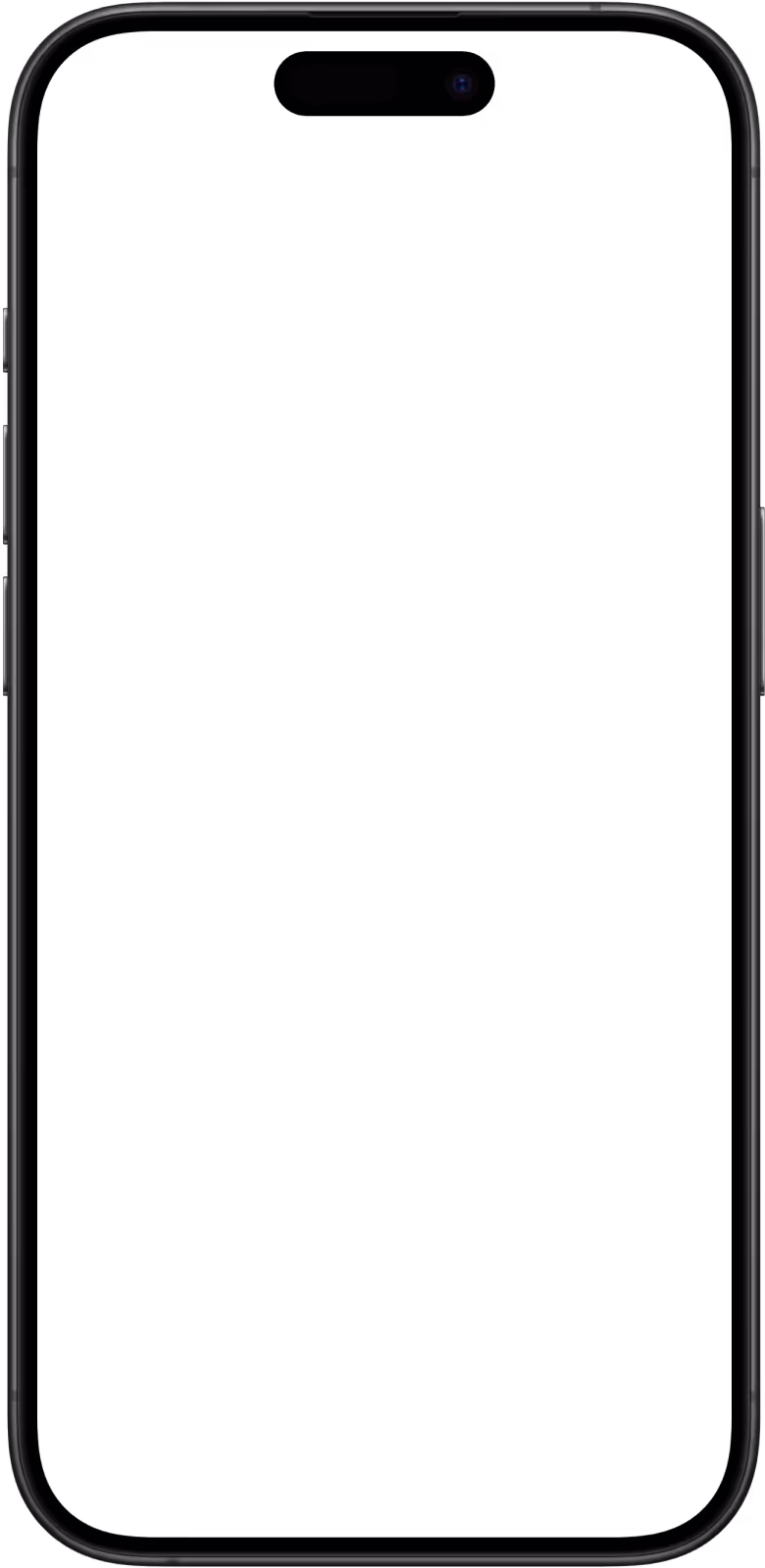 Black smartphone with screen turned off showing front camera and sensors.