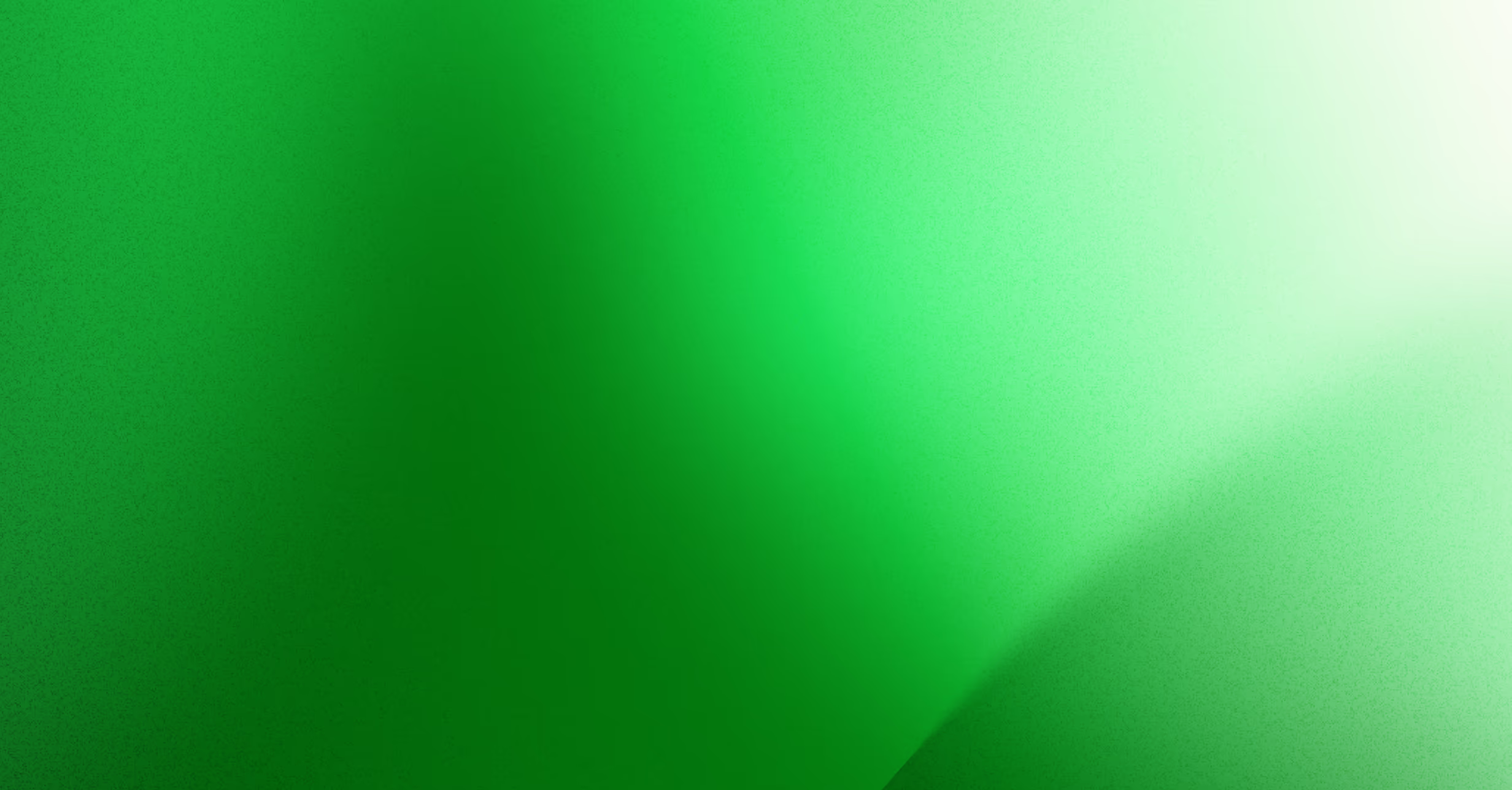 Gradient background with shades of green transitioning from dark on the left to light on the right.