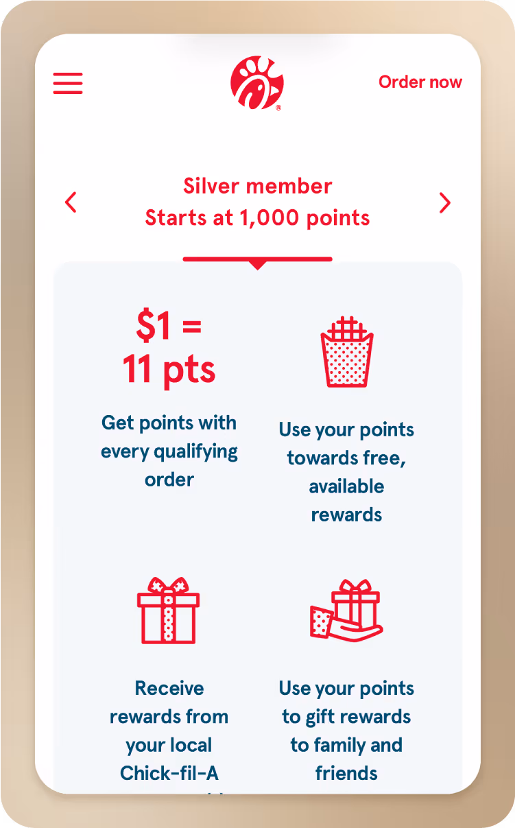 Chick-fil-A loyalty program page