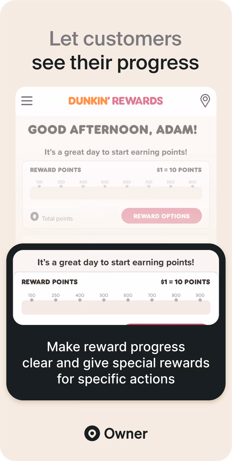 Dunkin’ Donuts rewards page