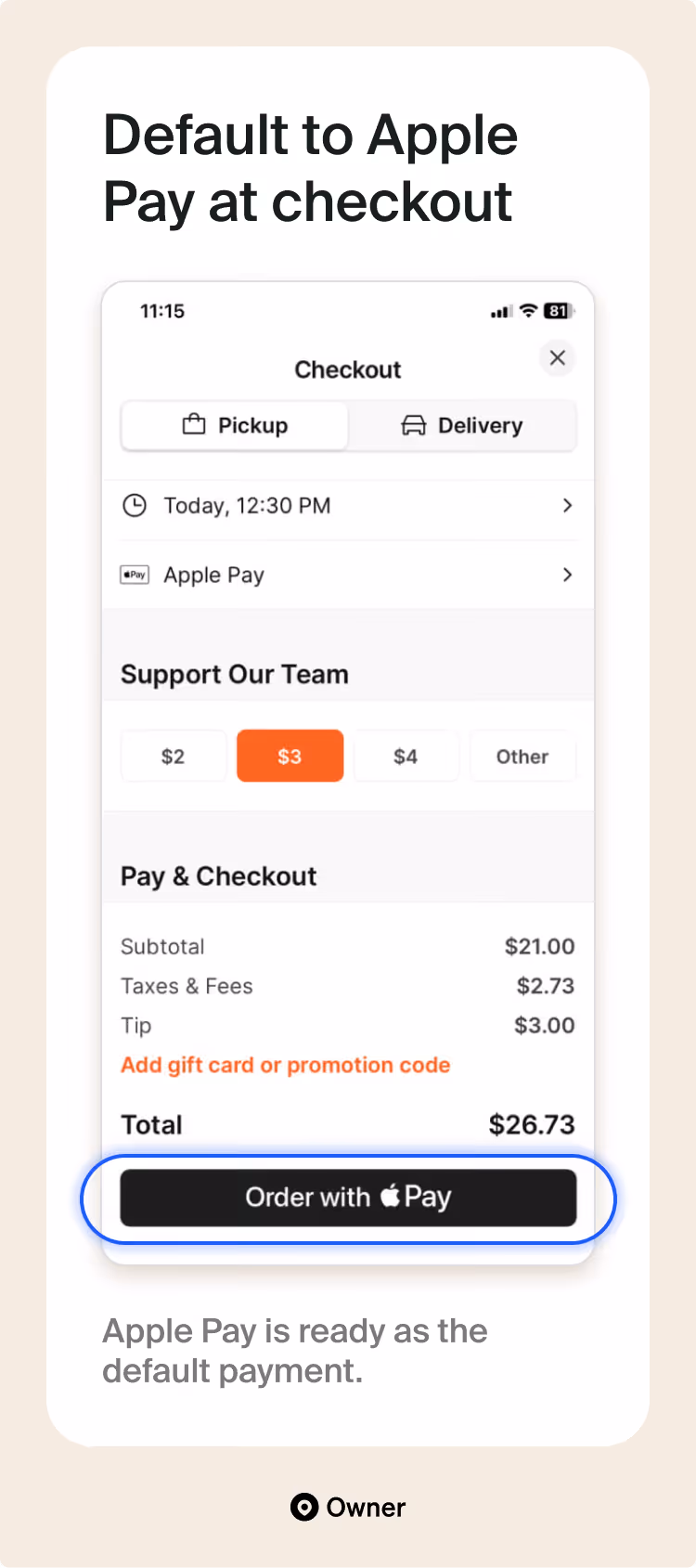 Apple Pay checkout option