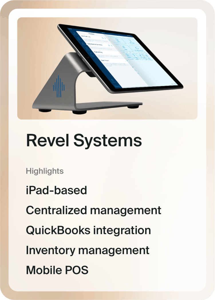 Revel Systems POS system highlights.
