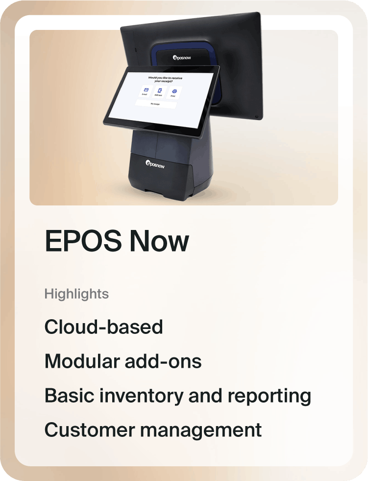 EPOS Now POS system highlights.
