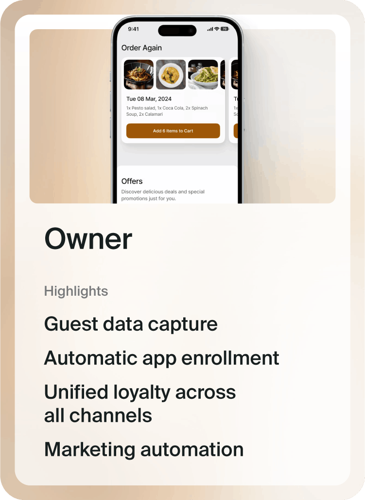 Owner POS system highlights.