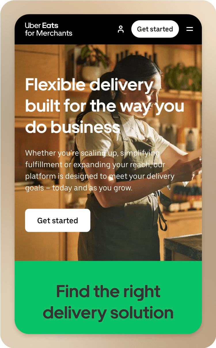 Uber Eats website.