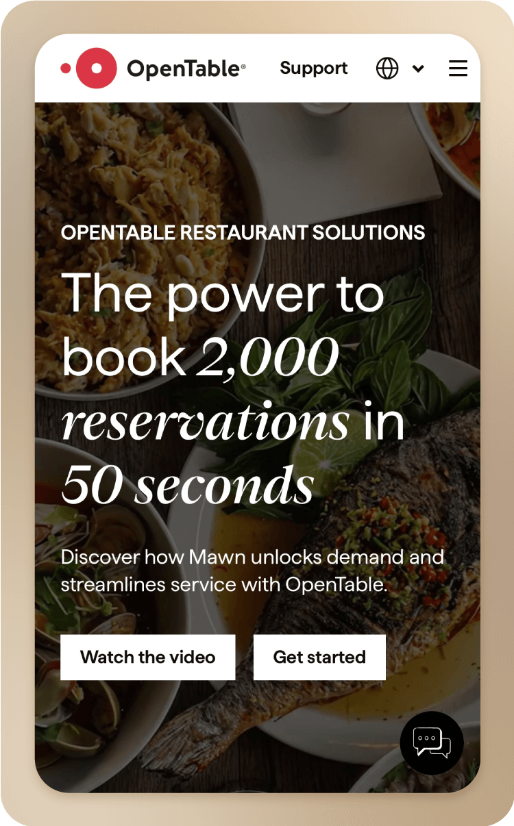 OpenTable website.
