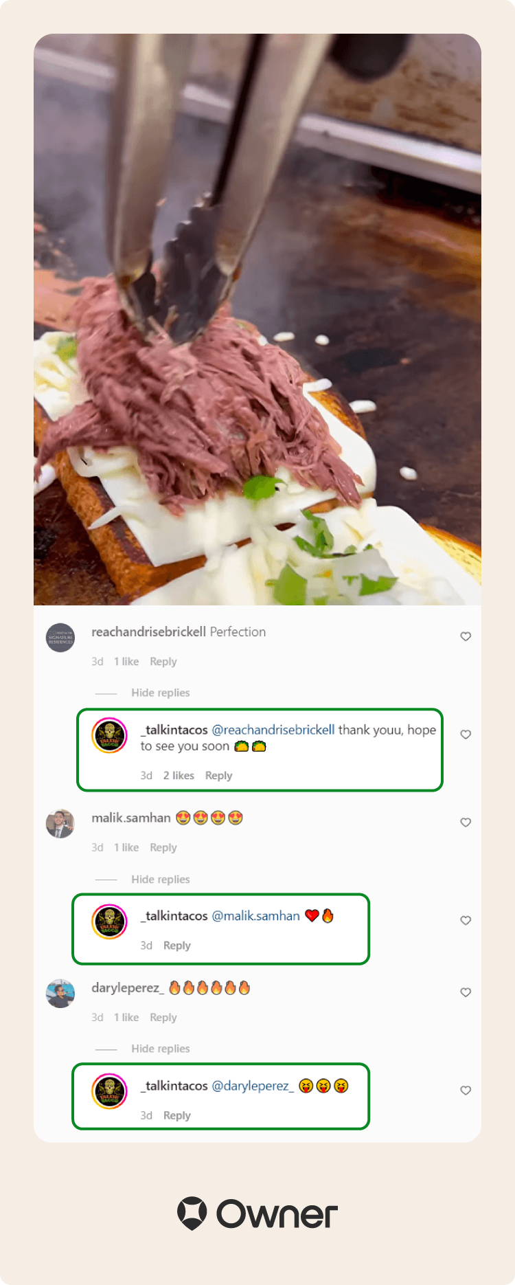 Respond to comments on social media.