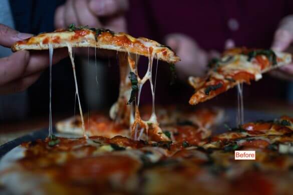 im image of pizza slices being pulled from a pie