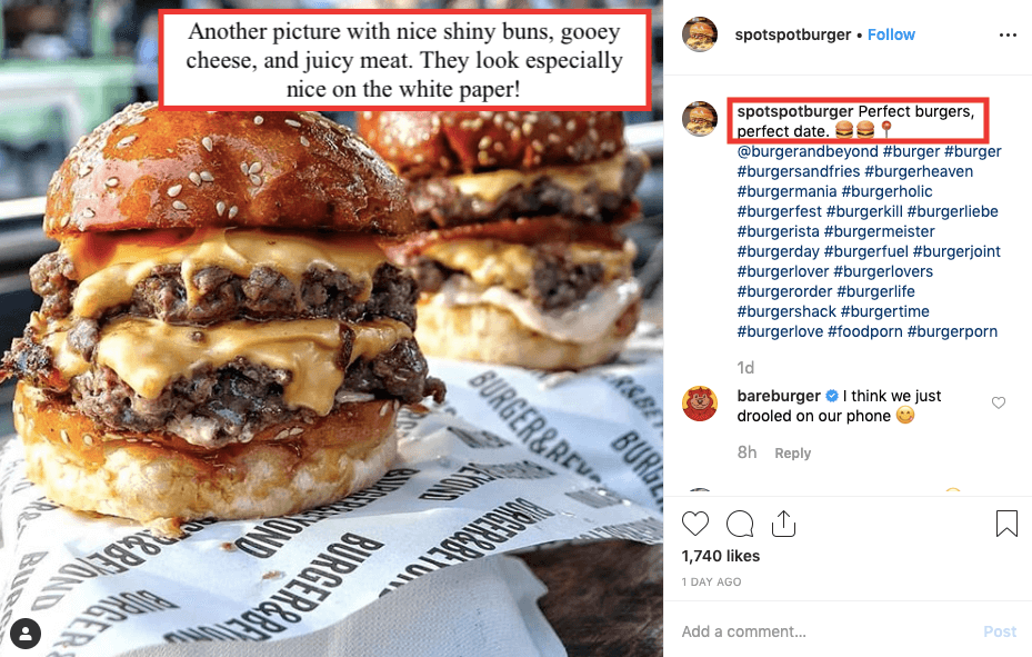 burger captions for instagram